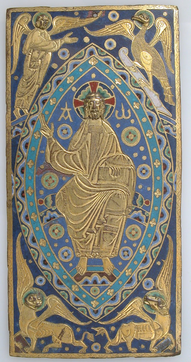Placca di copertina del libro con Cristo in maestà, francese, ca. 1200 da Unbekannt