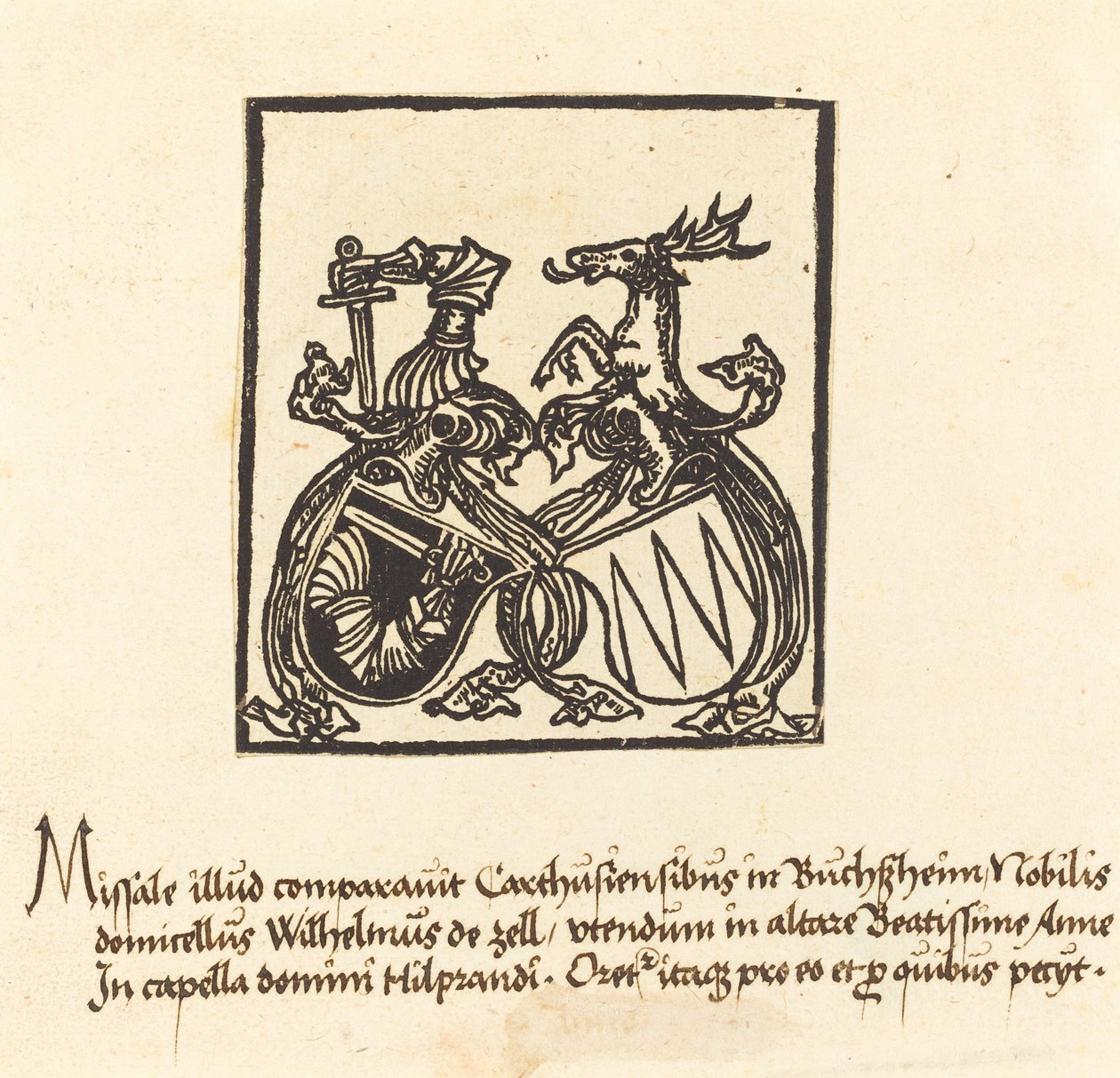 Ex libris di Wilhelm von Zell, in o dopo il 1500 da Unbekannt