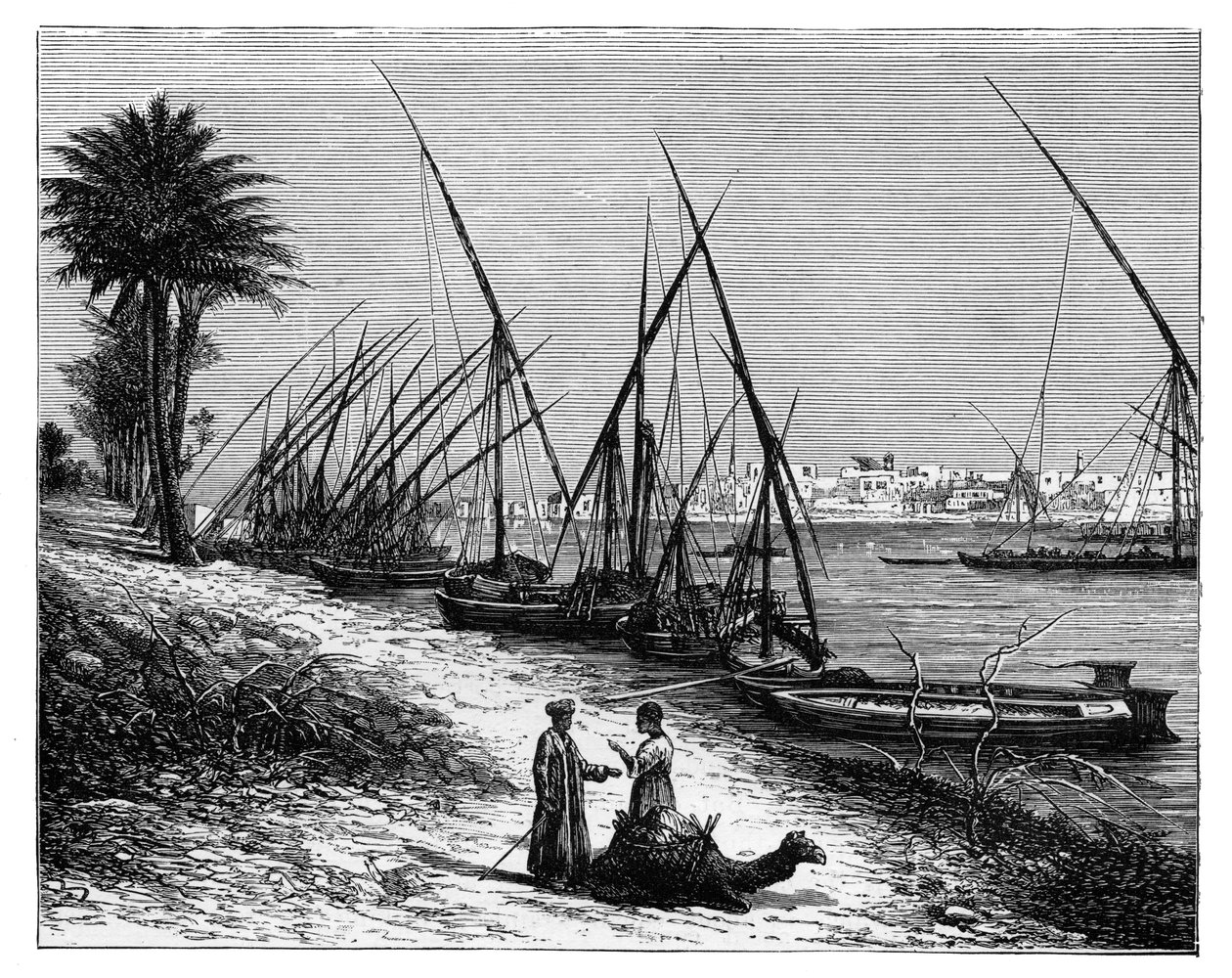 Boulak sul fiume Nilo, Il Cairo, Egitto, c1890 da Unbekannt