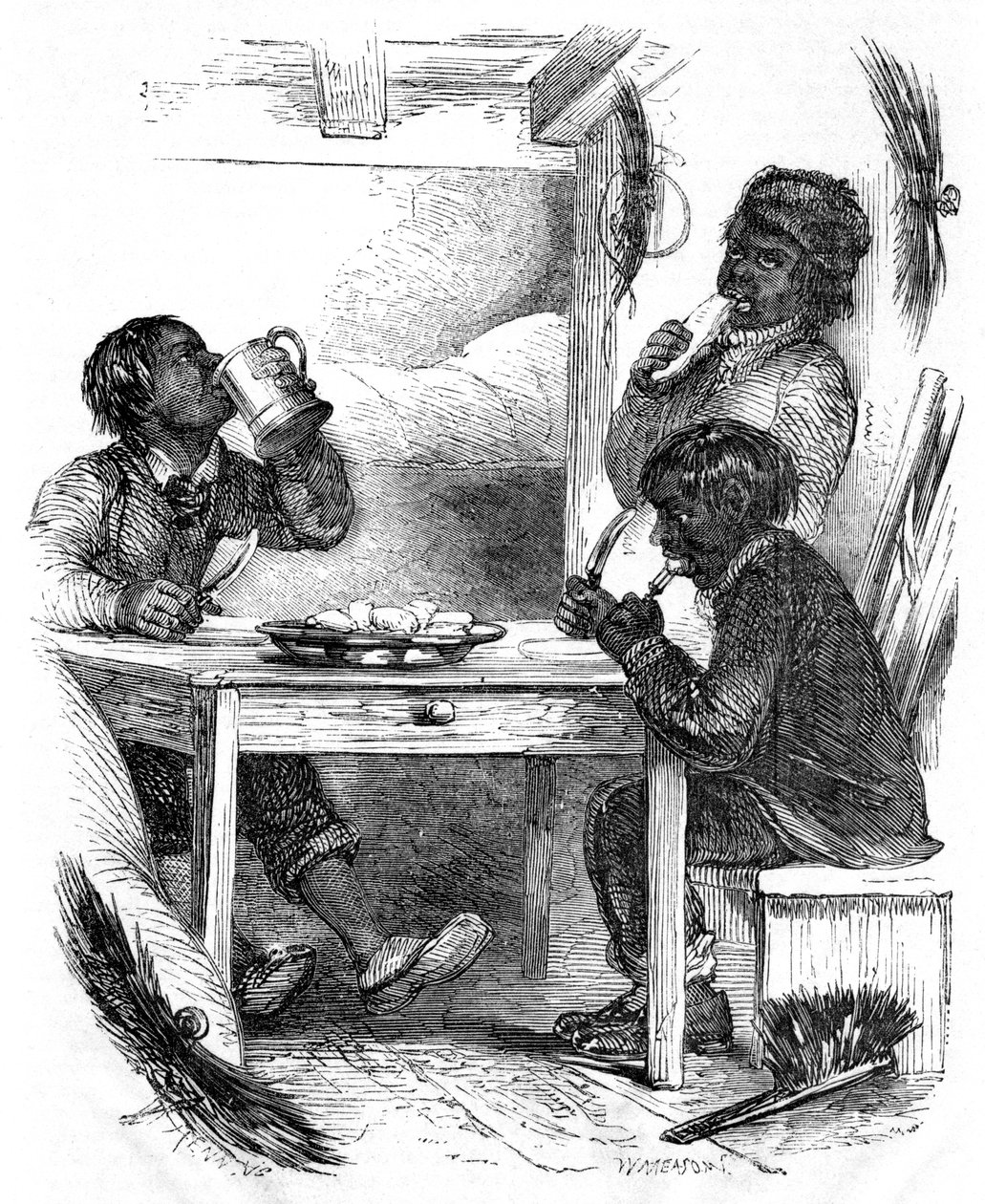 Spazzacamini che mangiano il loro pasto serale, 1861 da Unbekannt