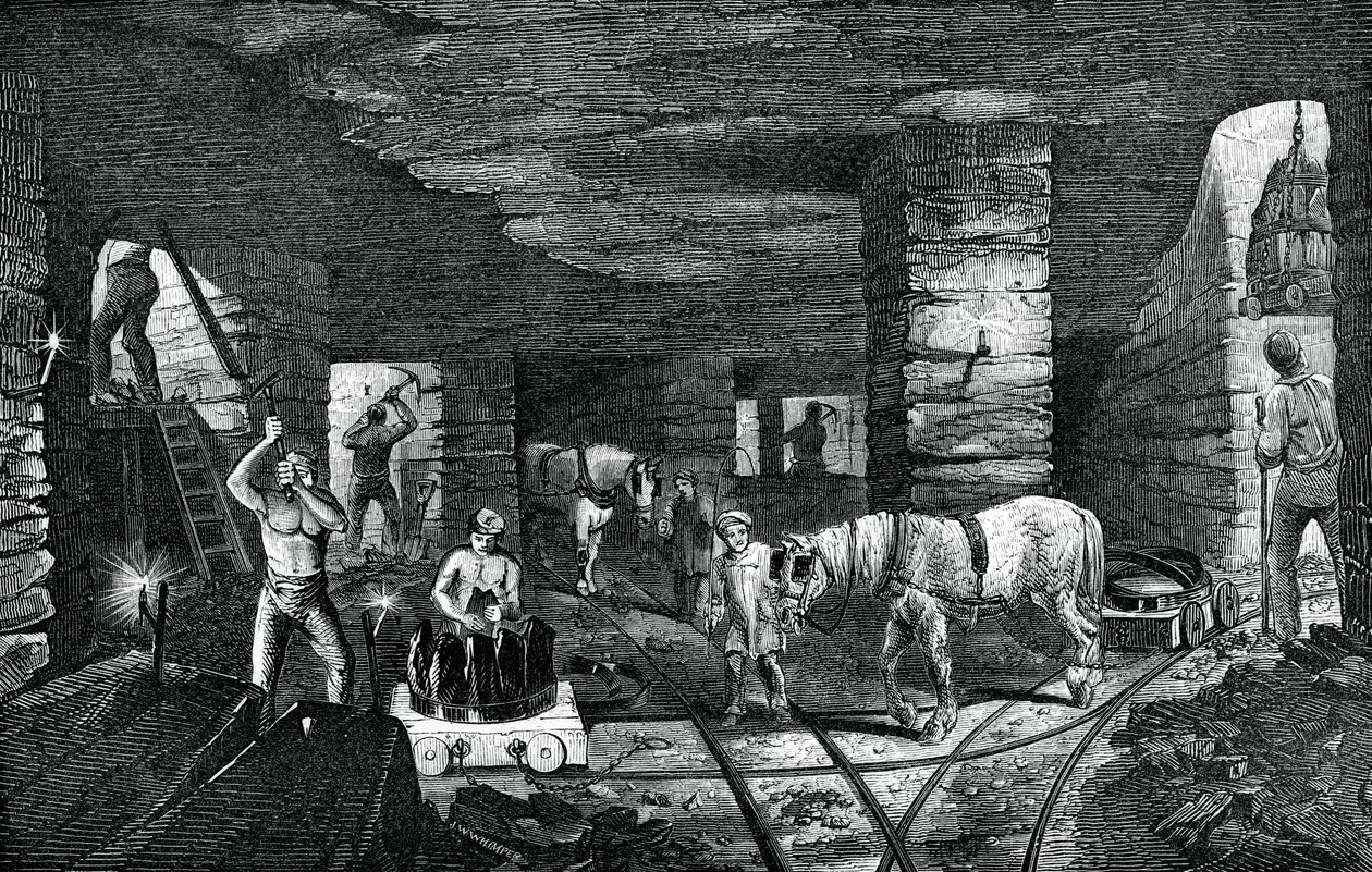 Miniera di carbone di Bradley, vicino a Bilston, 1886 da Unbekannt
