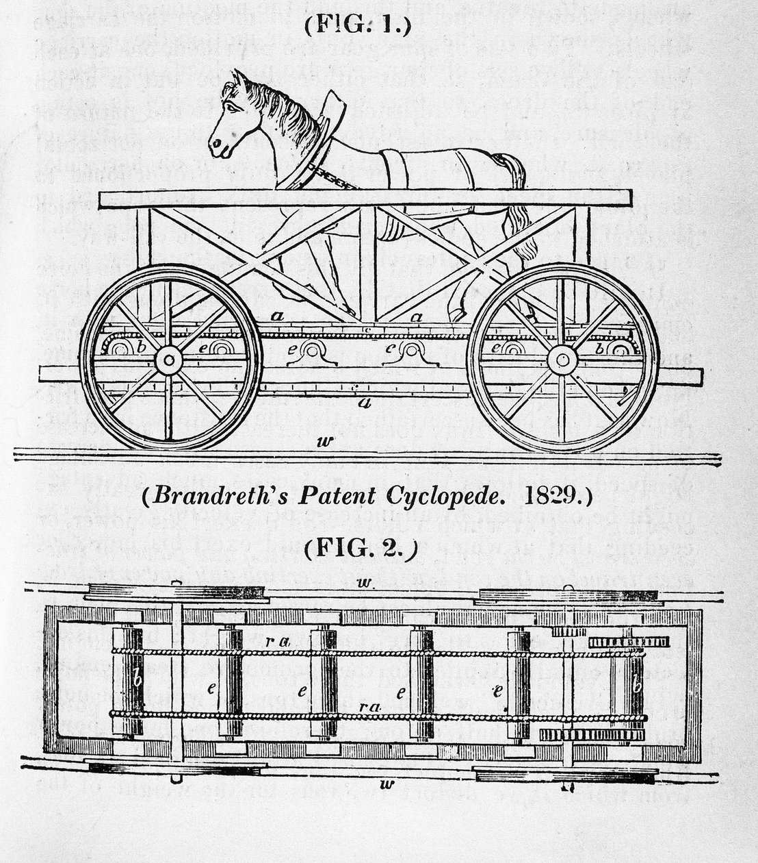 Locomotiva a cavalli Cycloped di Brandreth, 1829 da Unbekannt