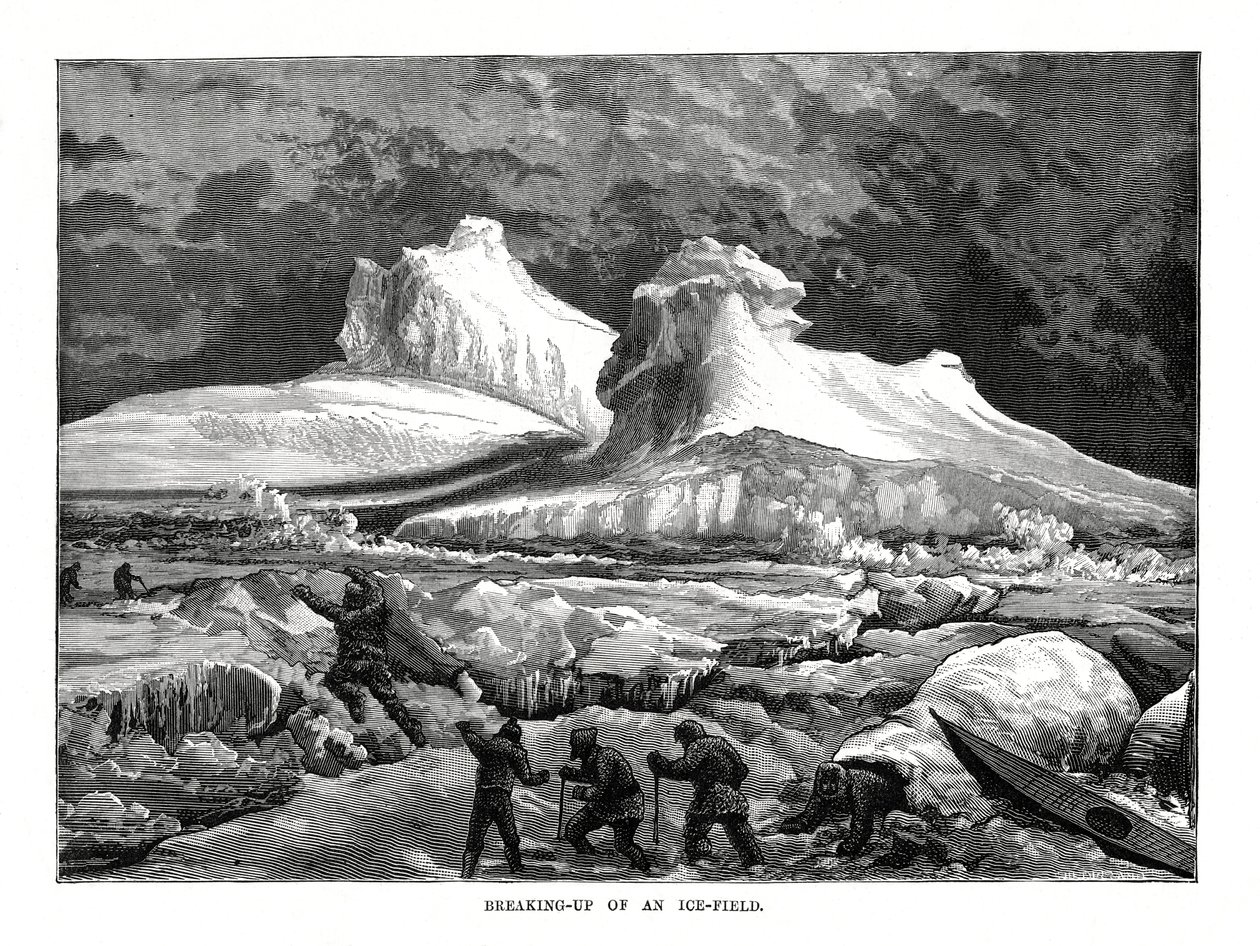 Rottura di un campo di ghiaccio, 1877 da Unbekannt