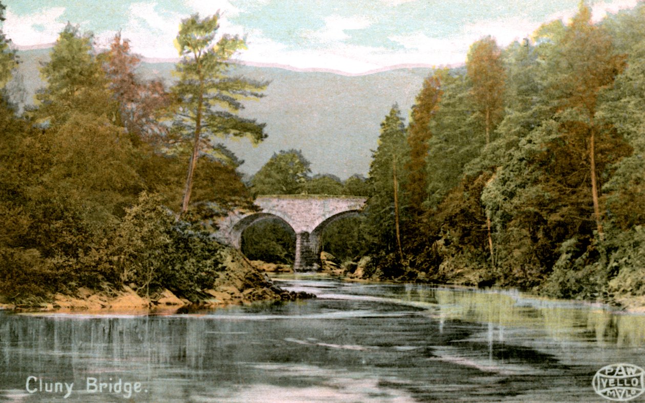 Ponte di Cluny, vicino a Pitlochry, Perthshire, Scozia, inizio XX secolo da Unbekannt