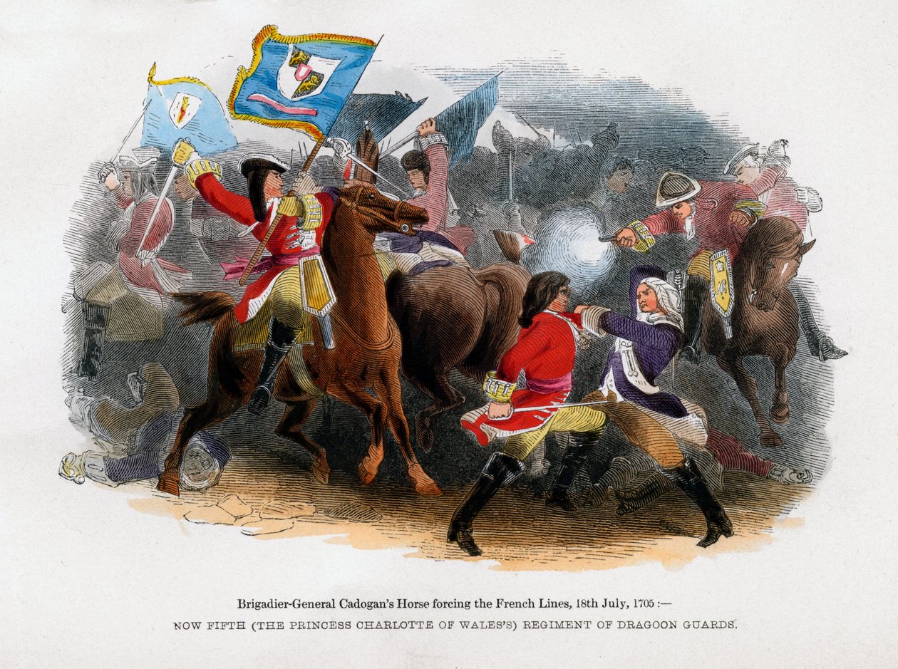 Il cavallo del Brigadiere Generale Cadogan forza la linea francese, 18 luglio 1705 da Unbekannt