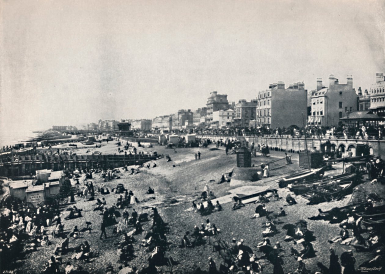 Brighton - Una lunga distesa della spiaggia, 1895 da Unbekannt