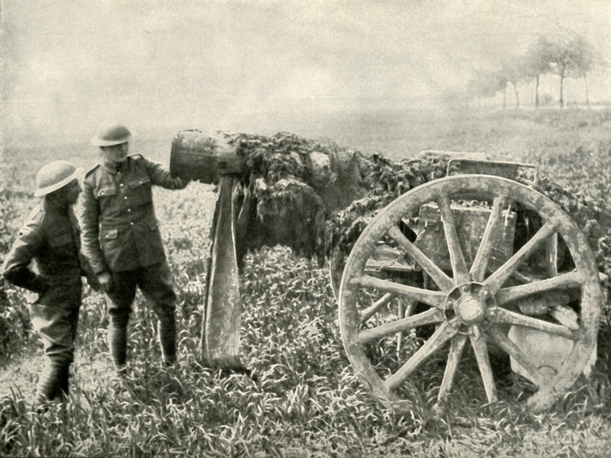 Finto cannone britannico in campo per attirare il fuoco dei tedeschi, 1919 da Unbekannt