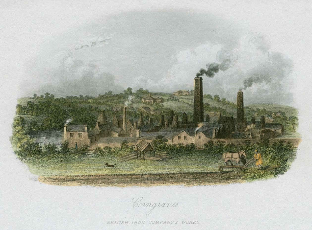 Opere della British Iron Company a Corngraves, vicino a Halesowen, West Midlands, c1835 da Unbekannt