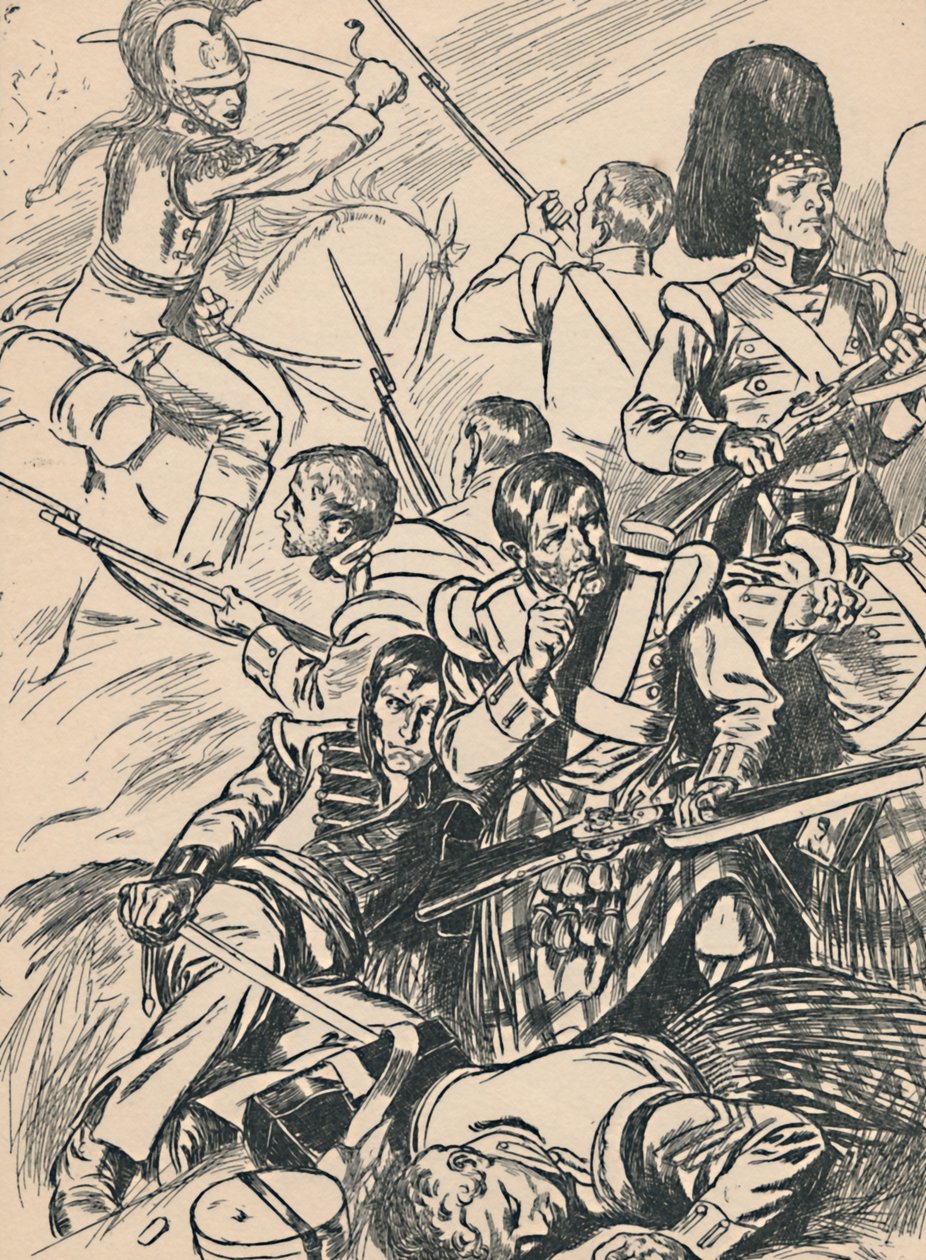 Soldati britannici alla battaglia di Waterloo, c1907 da Unbekannt