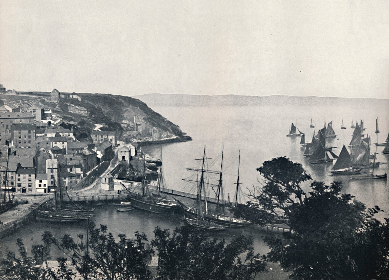 Brixham - La città bassa, mostrando la flotta peschereccia, 1895 da Unbekannt