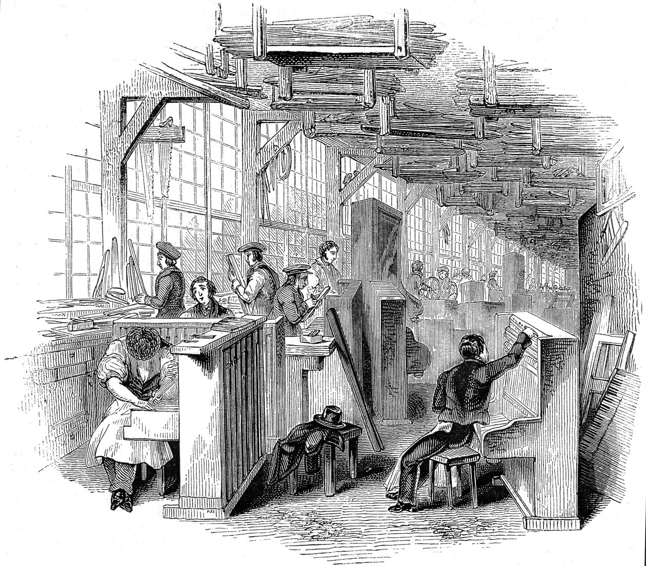 Fabbrica di pianoforti Broadwoods, Horseferry Road, Westminster, Londra, 1842 da Unbekannt