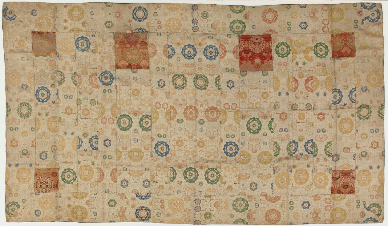 Broccato, seta. Abito di un monaco buddista, rattoppato, kesa, periodo Edo, 1615-1868 da Unbekannt