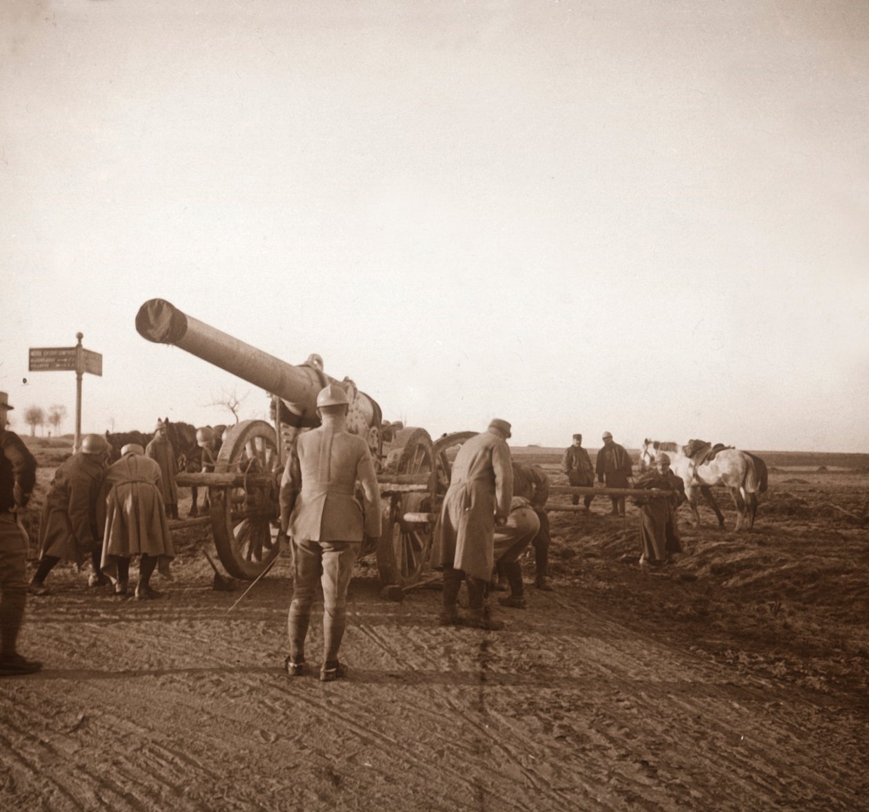 Artiglieria pesante rotta, Somme, Francia settentrionale, c1914-c1918 da Unbekannt