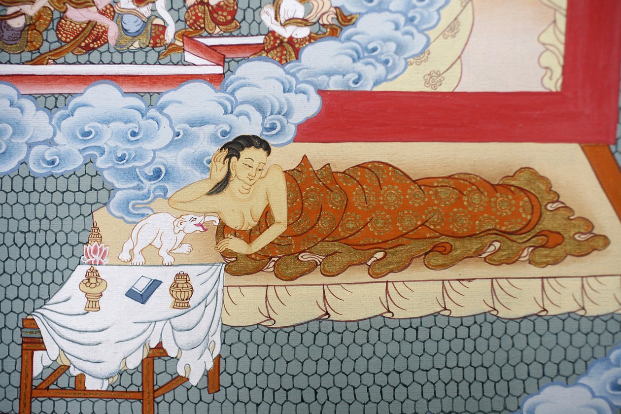 La madre di Buddha sogna un elefante bianco da Unbekannt