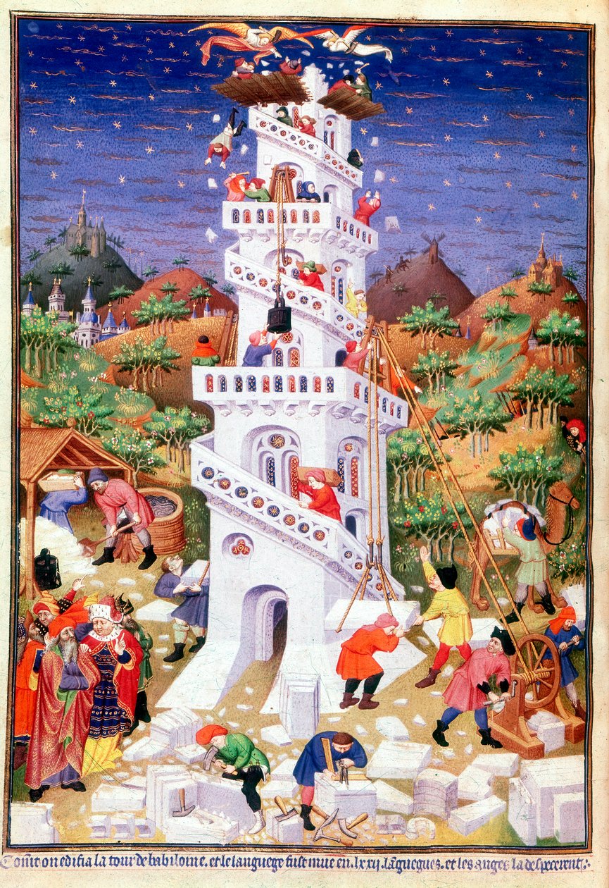 Costruzione della Torre di Babele da Unbekannt