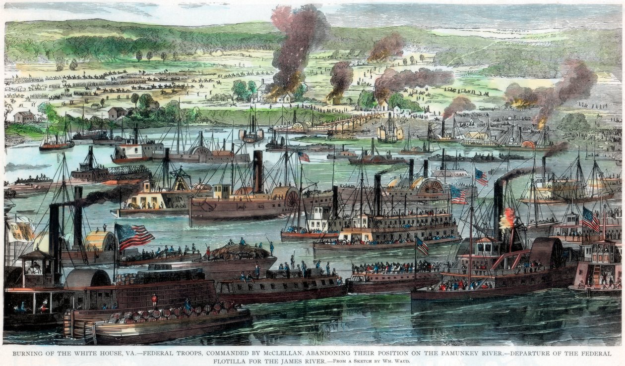 Incendio della Casa Bianca, Virginia, Guerra Civile Americana, 26 giugno 1862 da Unbekannt