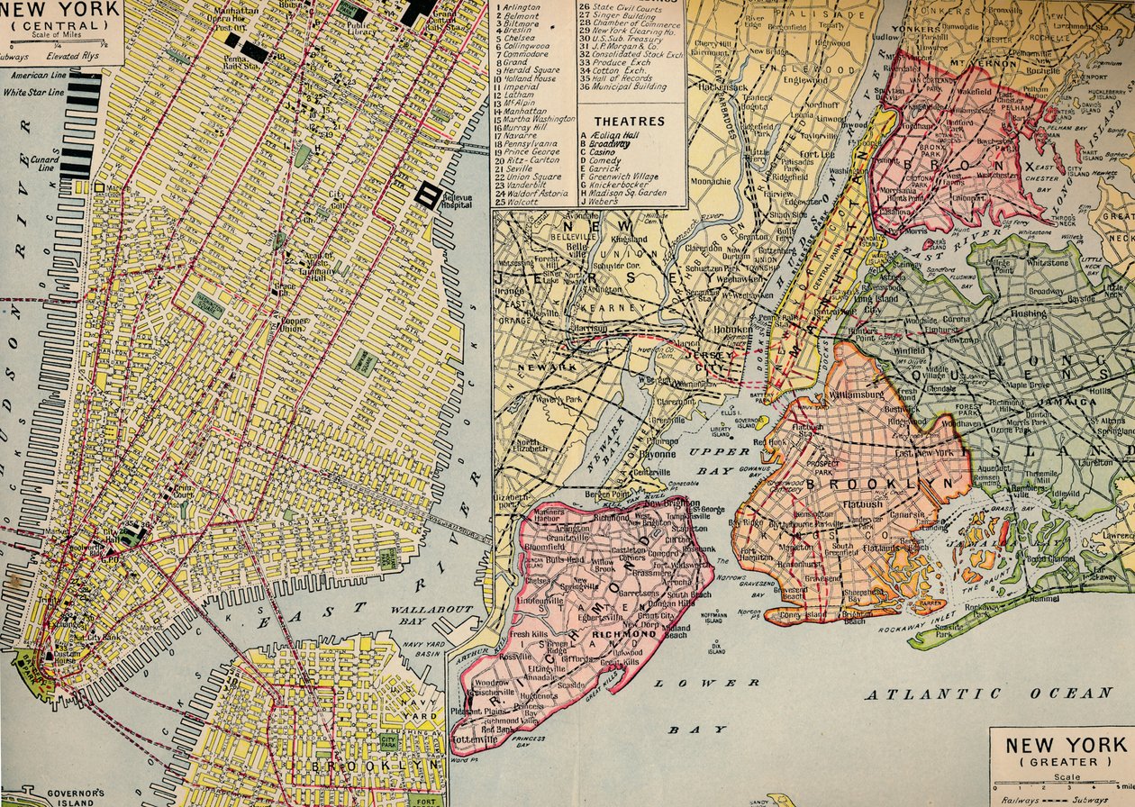 Centro affari di New York alla fine marittima di Manhattan e dintorni, c1930 da Unbekannt