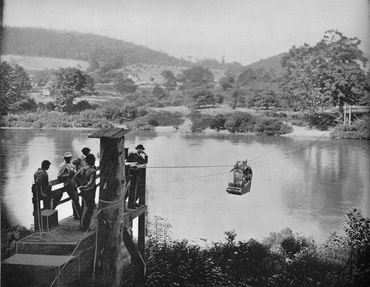 Traghetto a cavo, vicino a La Colle, Penn, c1897 da Unbekannt