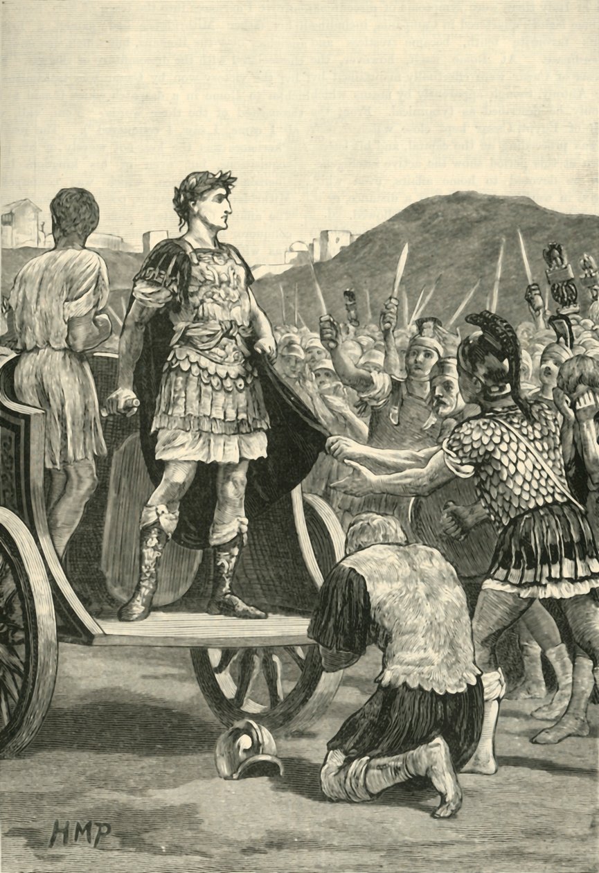 Cesare che si rivolge alle legioni malcontente nel Campo Marzio, 1890 da Unbekannt