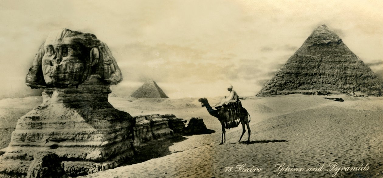 Il Cairo - Sfinge e Piramidi, c1918-c1939 da Unbekannt