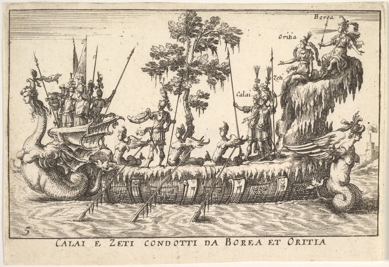 Calais e Zetes guidati da Boreas e Oreithyia Calai e Zeti condotti da Borea et Oritia, 1664 da Unbekannt