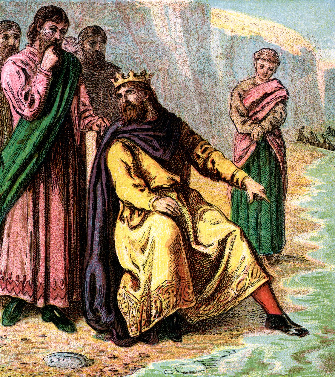 Canuto e i suoi cortigiani, XI secolo, c1850 da Unbekannt