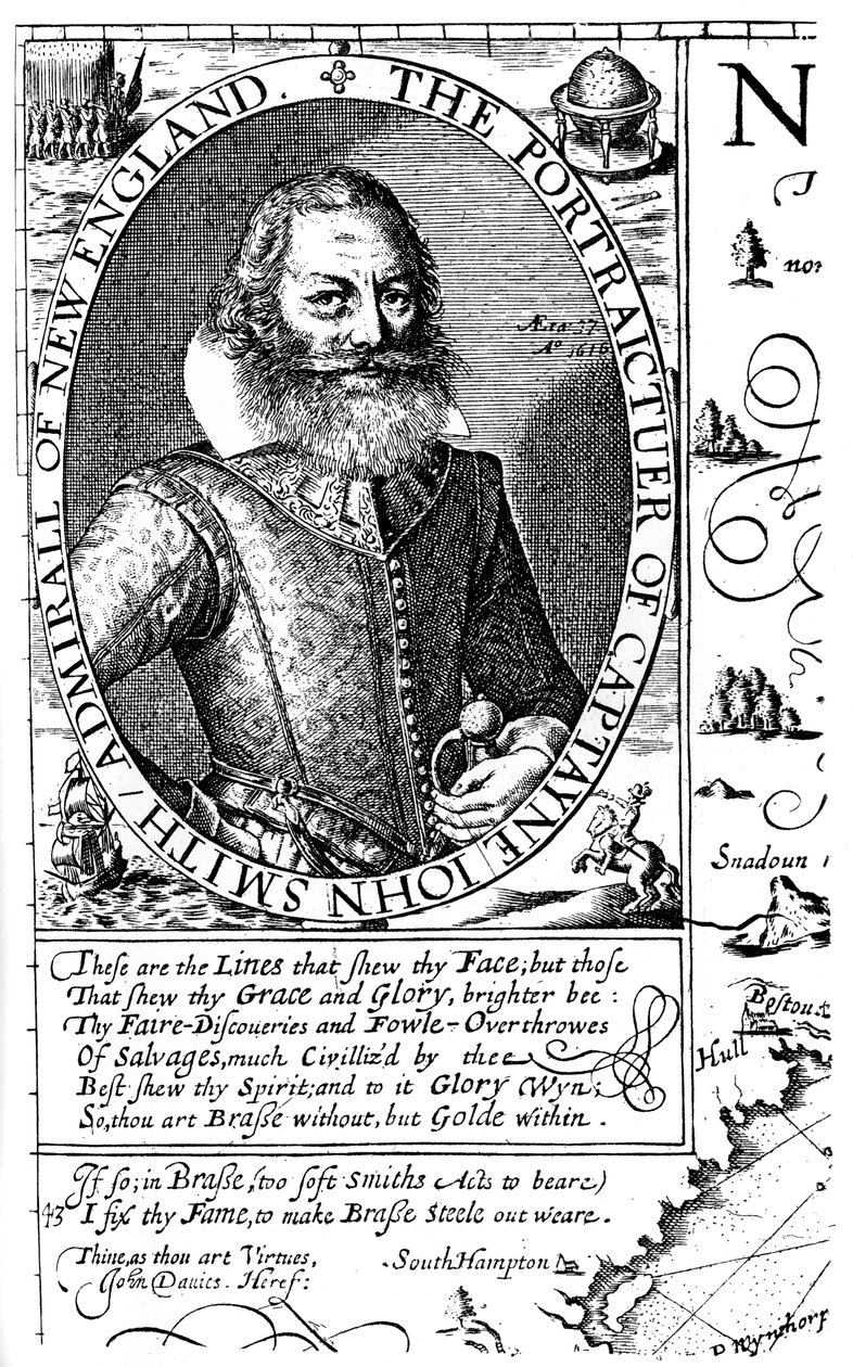 Capitano John Smith, colono della Virginia, 1624, 1893 da Unbekannt
