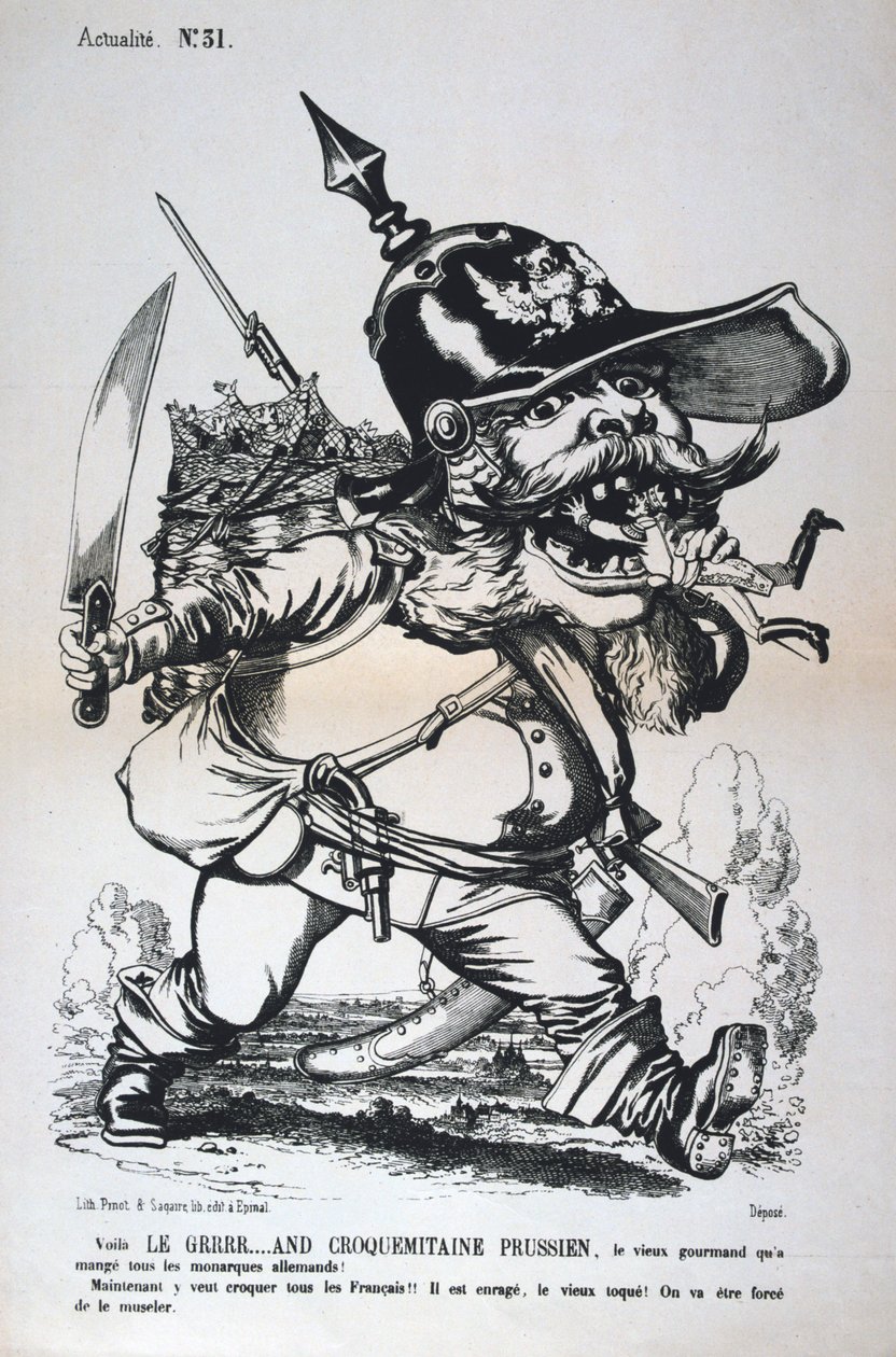 Caricatura di Guglielmo I di Prussia, guerra franco-prussiana, 1870-1871 da Unbekannt