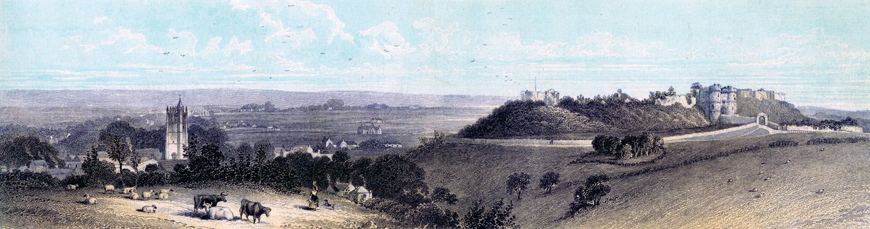 Castello e villaggio di Carisbrooke, Isola di Wight da Unbekannt