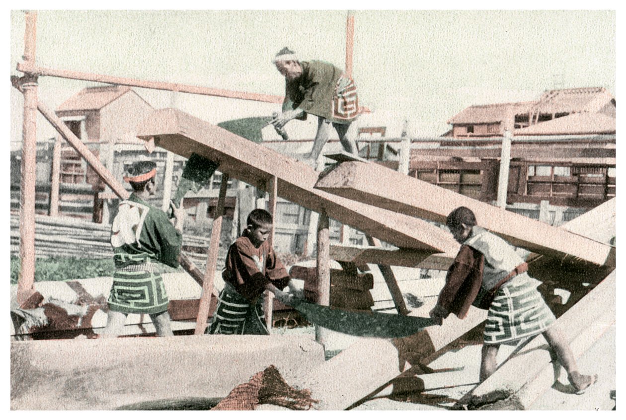 Falegnami al lavoro, Giappone, 1904 da Unbekannt
