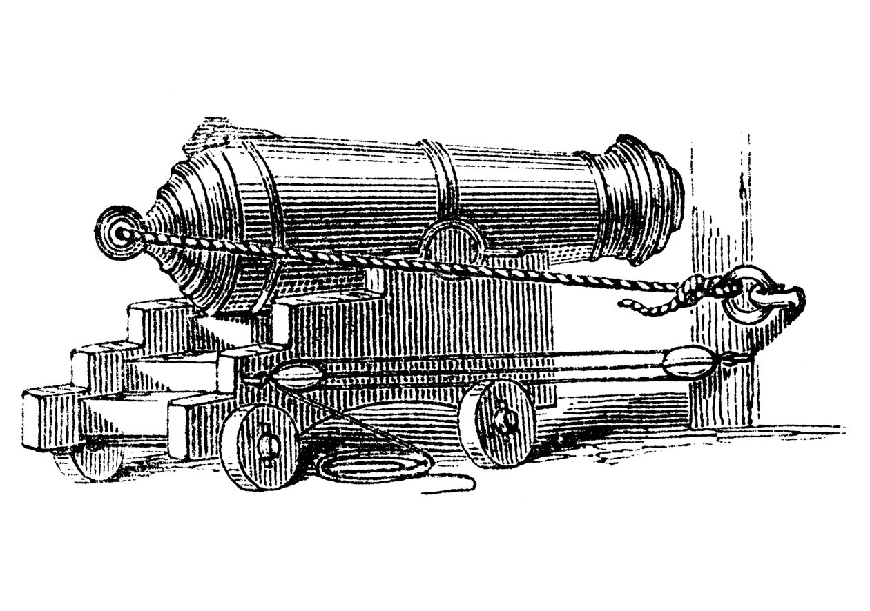 Carronata, pezzo corto di artiglieria navale con camera di grande calibro, come un mortaio, c1884 da Unbekannt