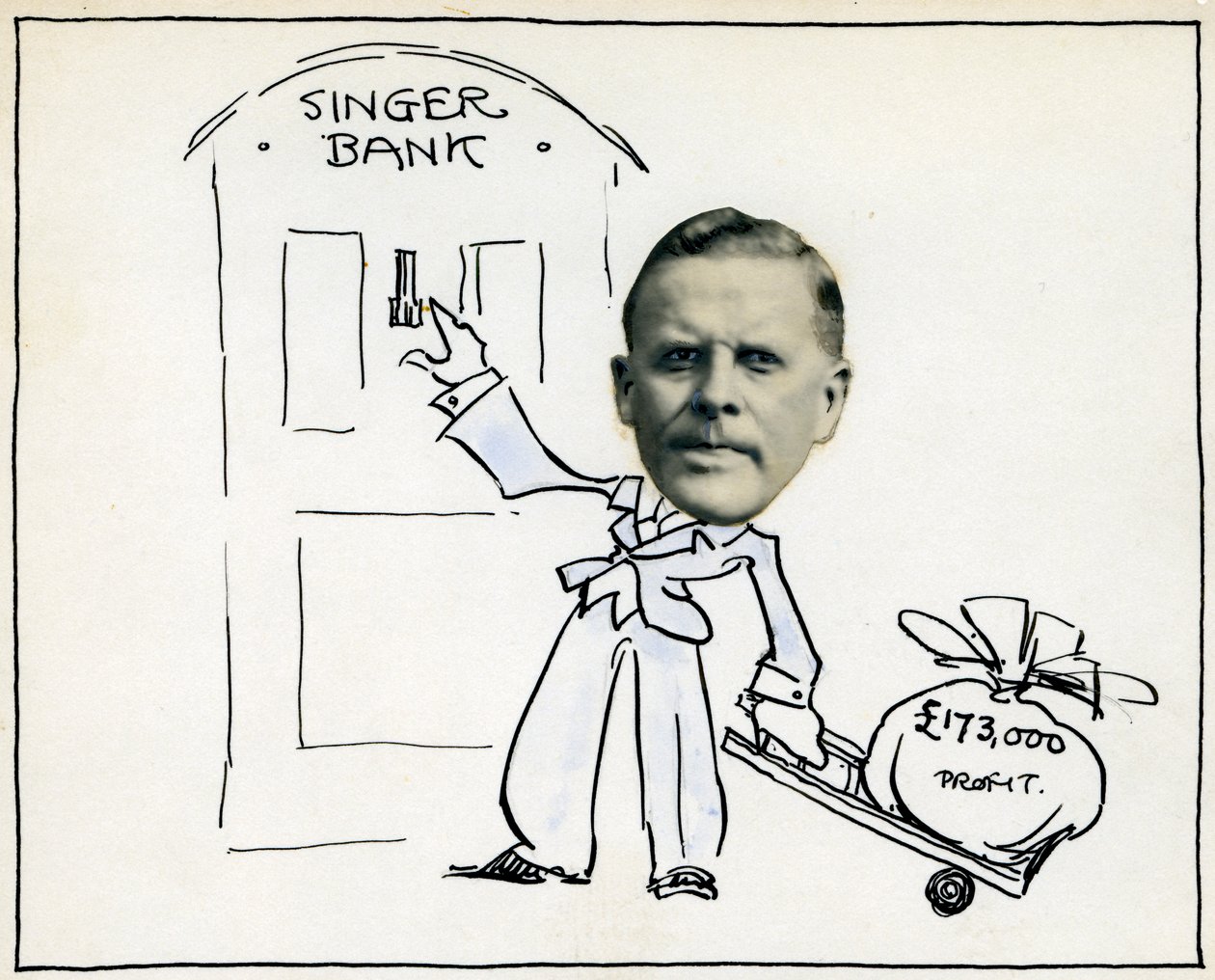 Caricatura del direttore generale William E Bullock, Singer & Company Ltd da Unbekannt