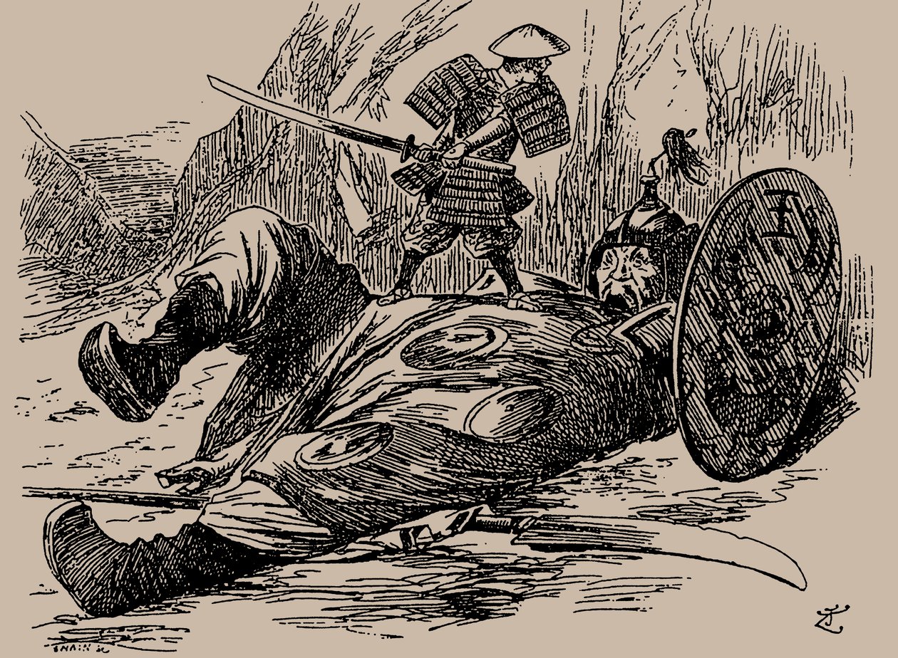 Cartone sulla Prima Guerra Sino-Giapponese. Punch, 29 settembre 1894 da Unbekannt