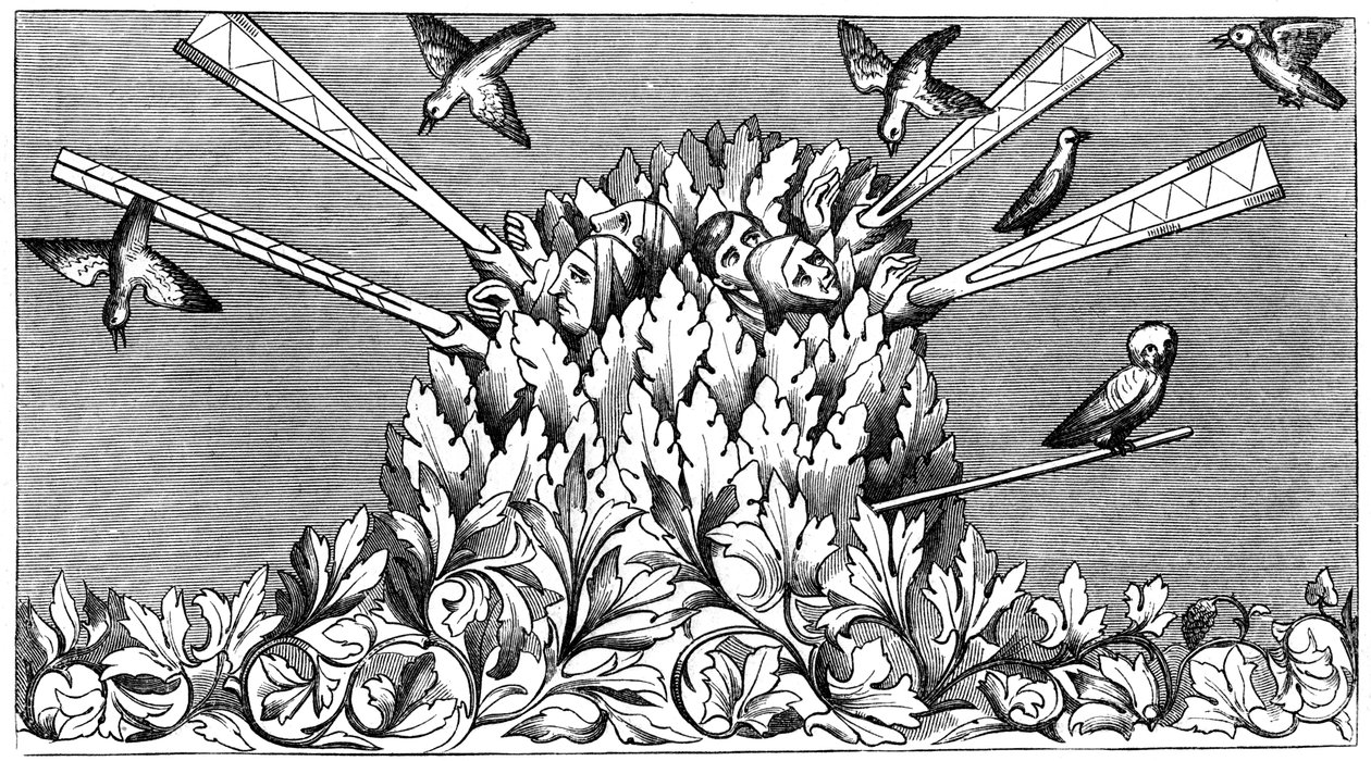Cattura di uccelli, XIV secolo 1849 da Unbekannt
