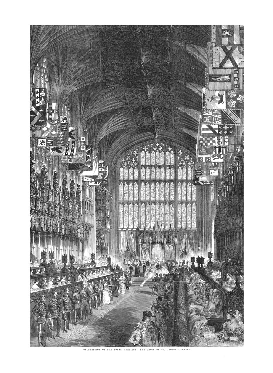 Celebrazione del matrimonio reale - Il coro della Cappella di San Giorgio, 10 marzo 1863 da Unbekannt