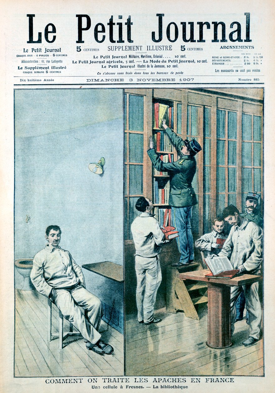 Cella e biblioteca nella prigione di Fresnes, 1907 da Unbekannt