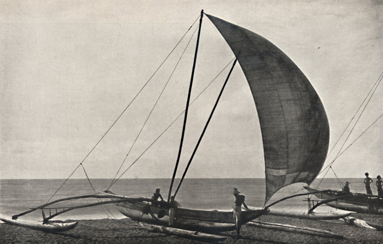 Barca da pesca ceylonese con bilanciere, 1926 da Unbekannt