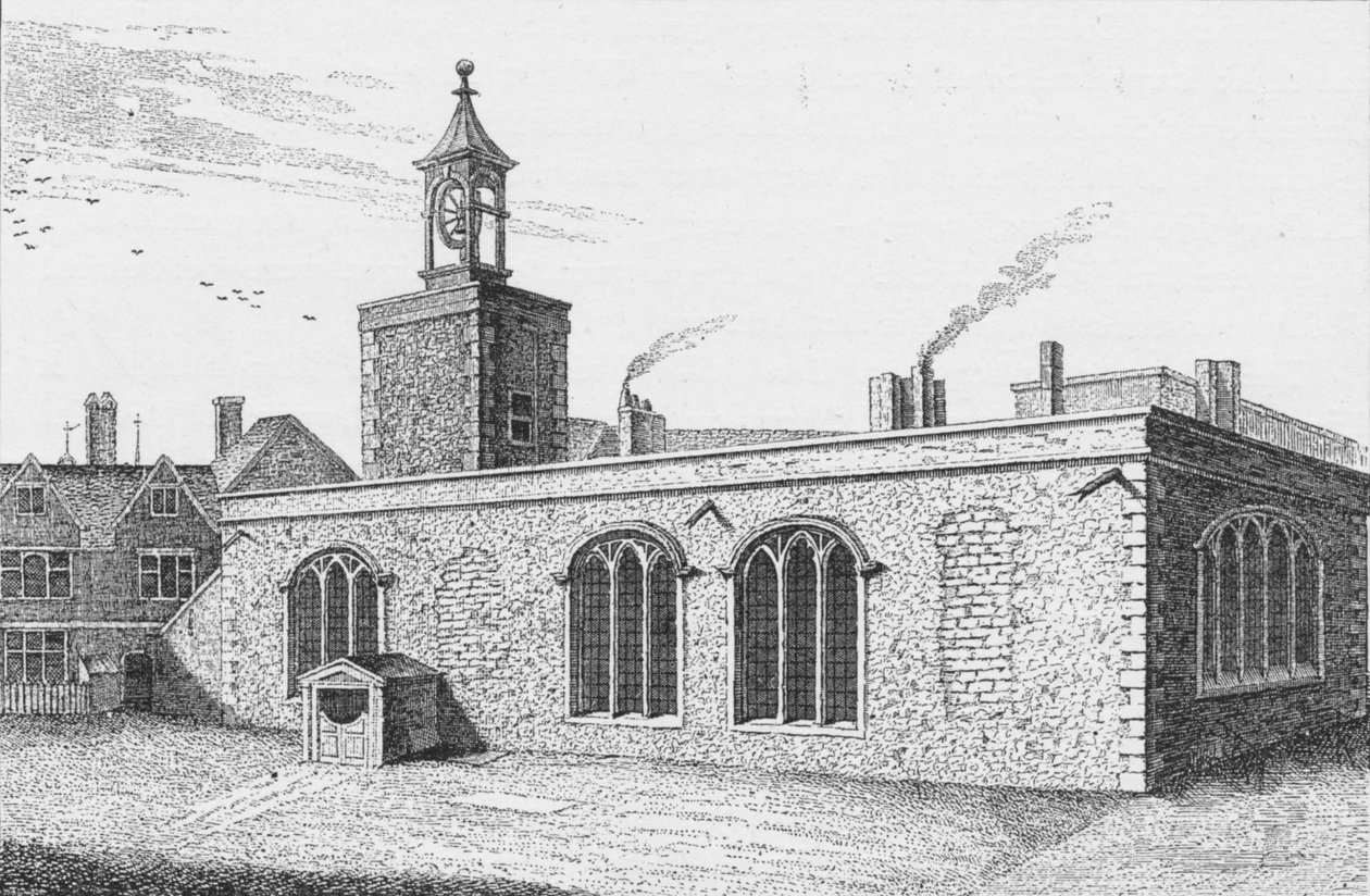 Cappella Reale di San Pietro ad Vincula, vista su Tower Green, Londra da Unbekannt