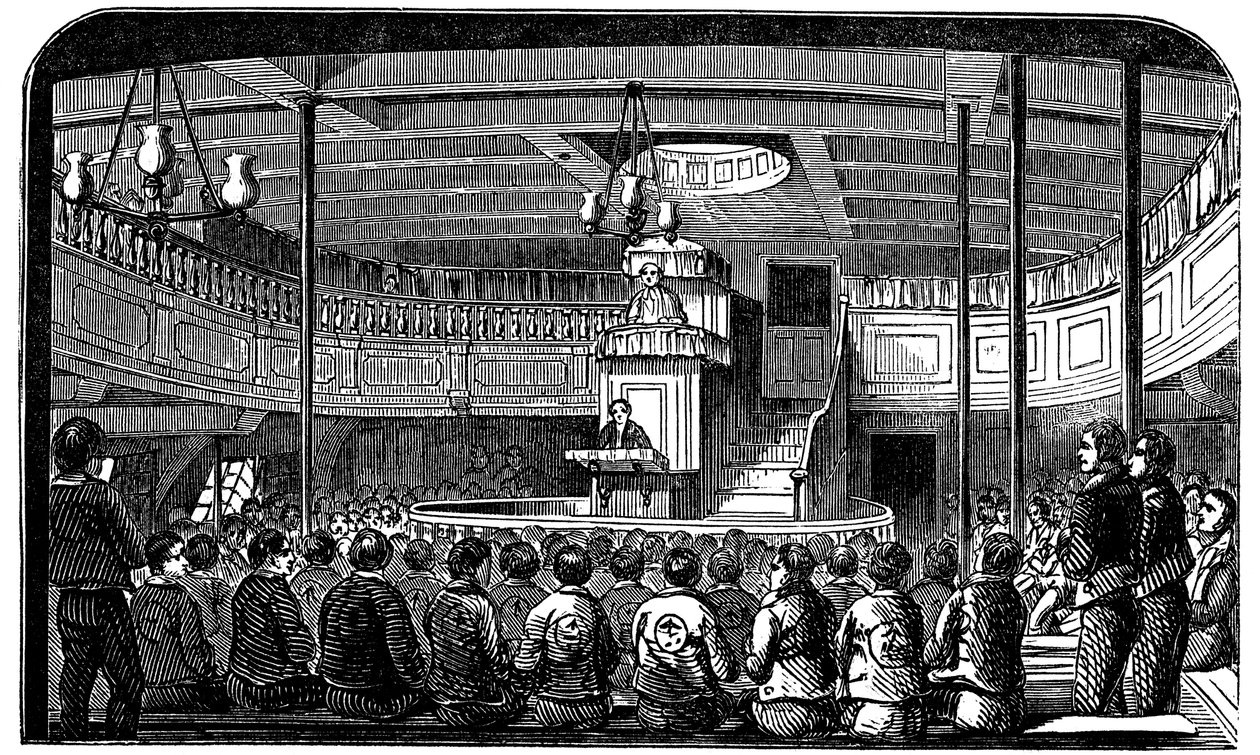 Cappella a bordo della nave prigione Warrior a Woolwich, Londra, 1848 da Unbekannt