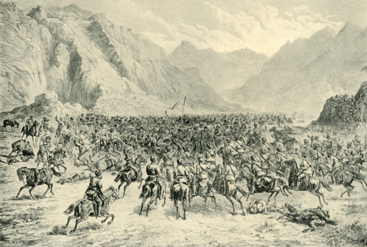 Carica della cavalleria del Punjab nella seconda azione vicino a Charasia, 24 aprile 1880 da Unbekannt