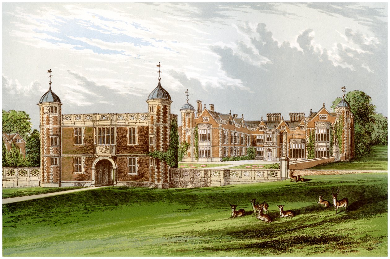 Charlecote Park, Warwickshire, casa della famiglia Lucy, c1880 da Unbekannt