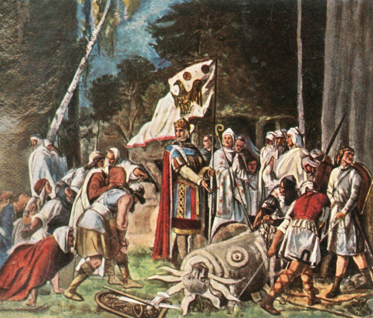 Carlo Magno distrugge un idolo pagano, 1936 da Unbekannt
