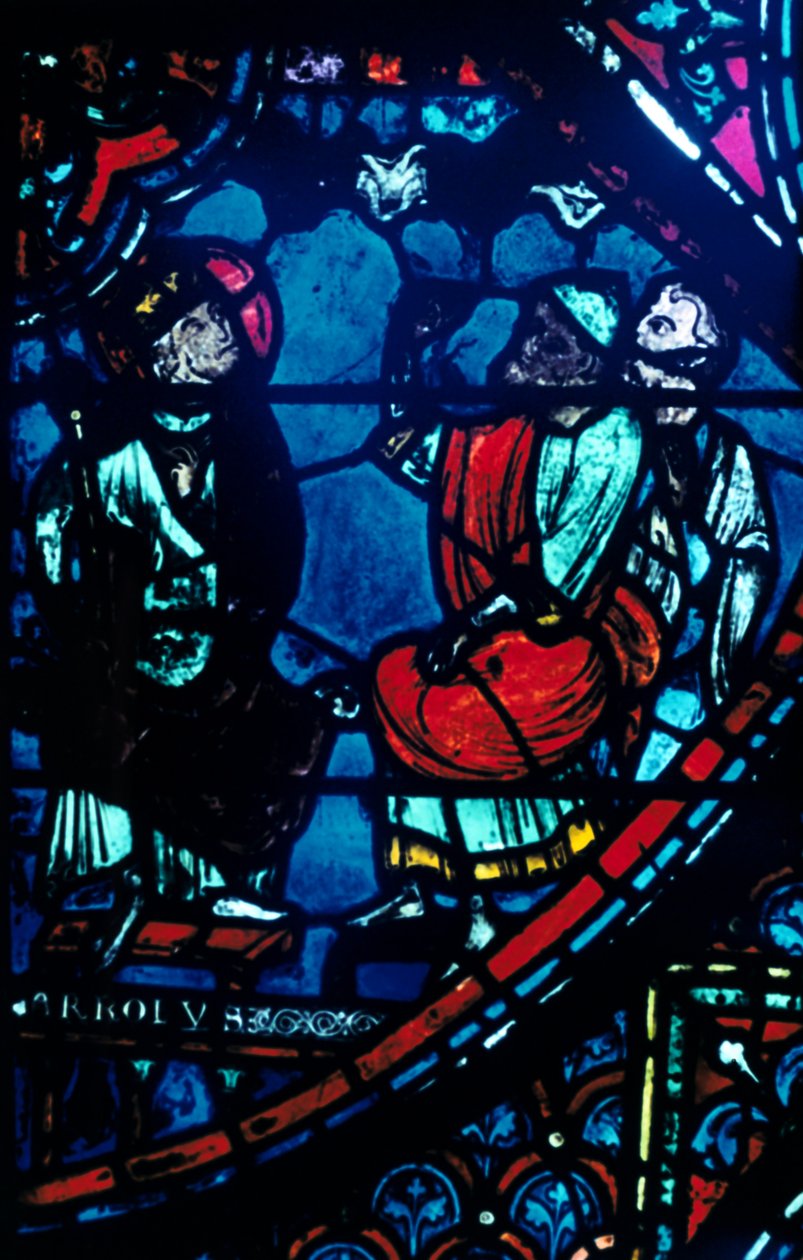 Carlo Magno guarda la Via Lattea, vetrata, Cattedrale di Chartres, Francia, c1225 da Unbekannt