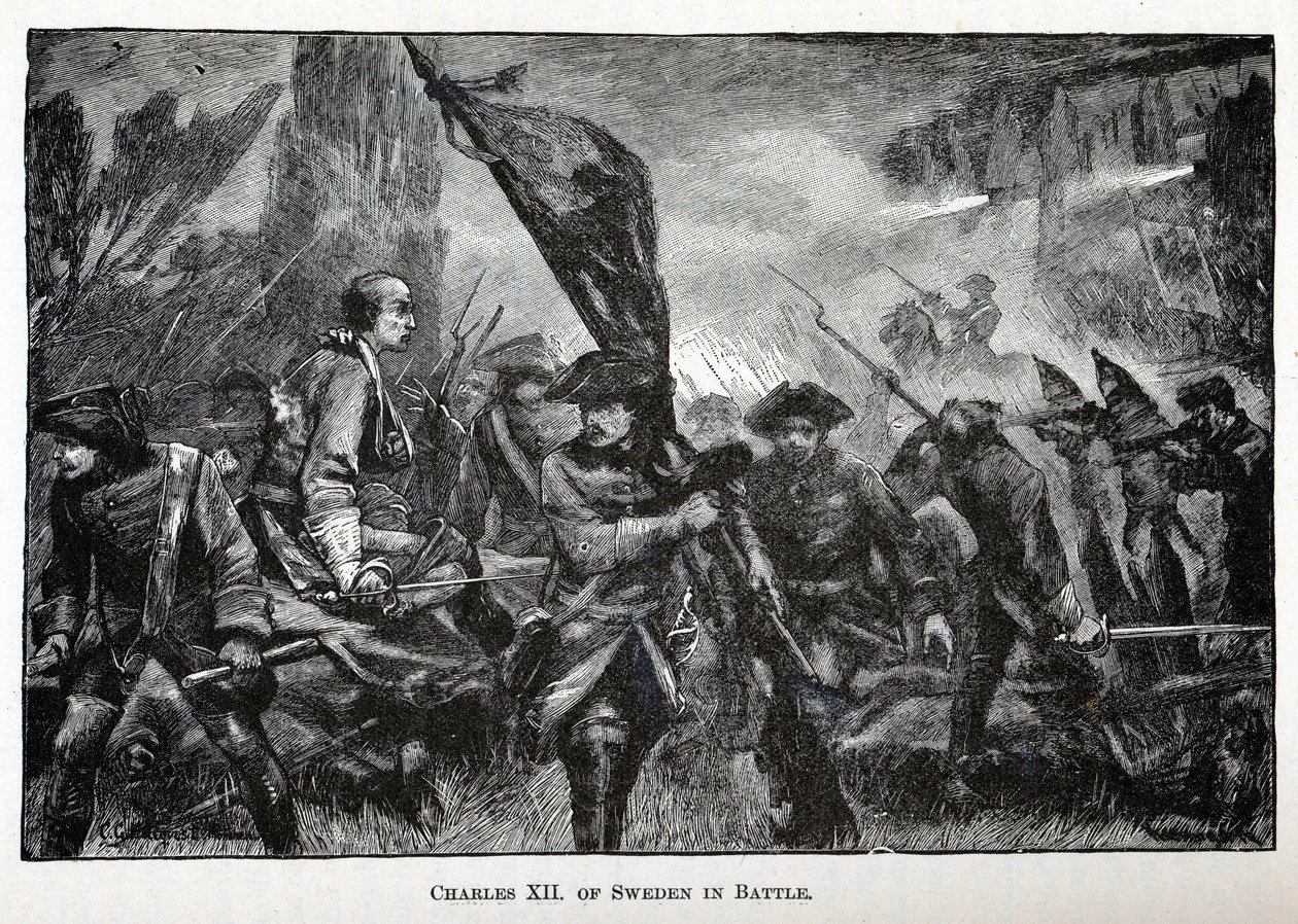Carlo XII di Svezia in battaglia da Unbekannt
