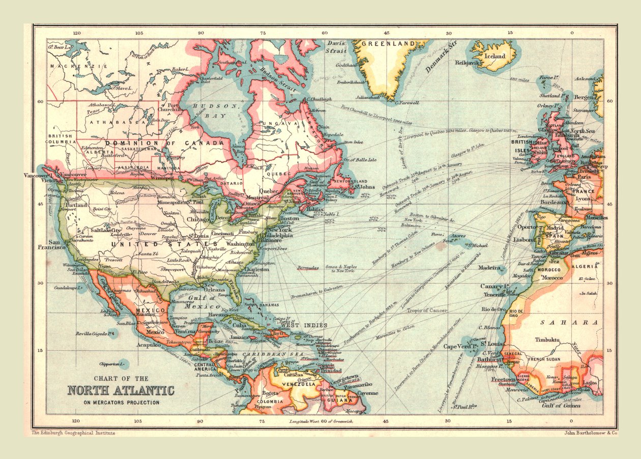 Carta del Nord Atlantico, 1902 da Unbekannt