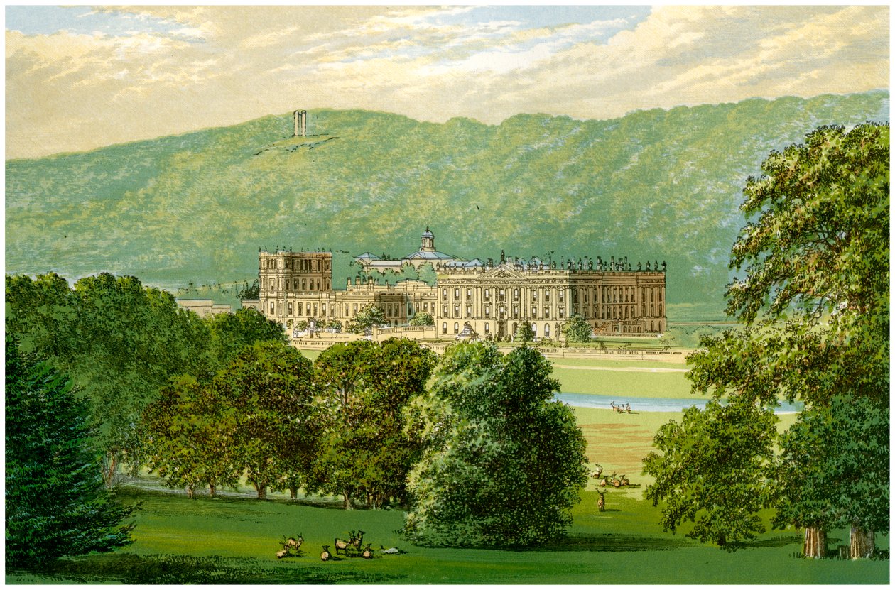 Chatsworth House, Derbyshire, residenza del Duca di Devonshire, c1880 da Unbekannt