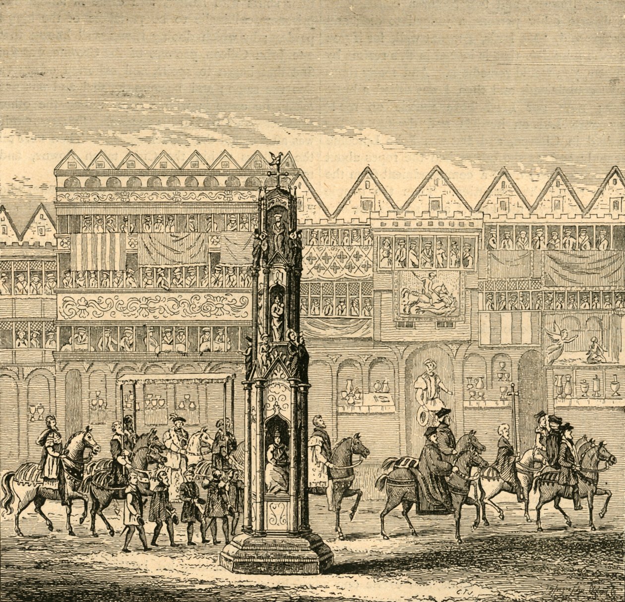 La Croce di Cheapside, come appariva nel 1547, 1897 da Unbekannt