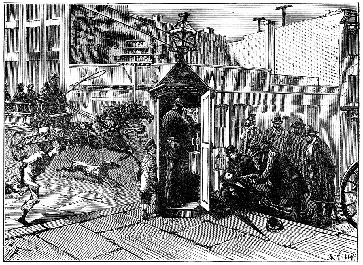 Cabina telefonica della polizia di Chicago, 1886 da Unbekannt