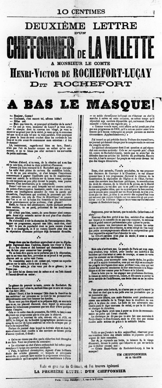 Chiffonnier de La Villette, dai manifesti politici francesi della Comune di Parigi, maggio 1871 da Unbekannt
