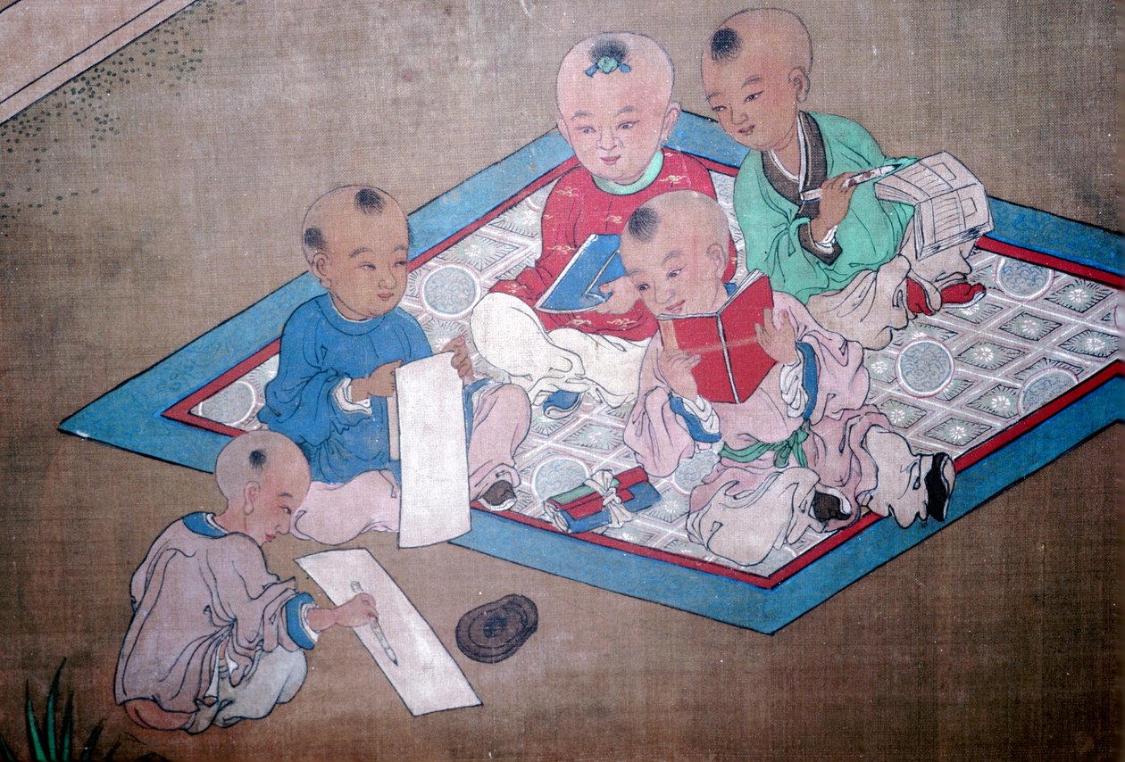 Bambini che giocano, pittura giapponese da Unbekannt